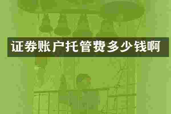证券账户托管费多少钱啊