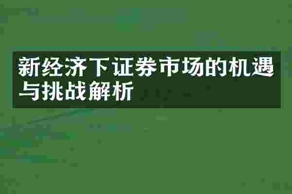新经济下证券市场的机遇与挑战解析