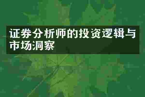 证券分析师的投资逻辑与市场洞察