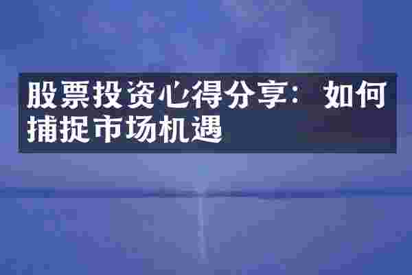 股票投资心得分享：如何捕捉市场机遇