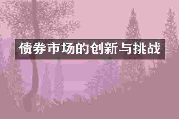 债券市场的创新与挑战