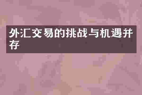 外汇交易的挑战与机遇并存