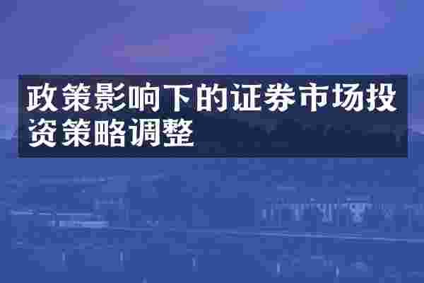 政策影响下的证券市场投资策略调整