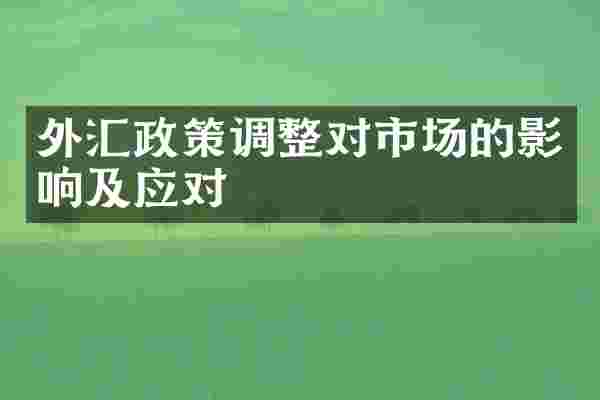 外汇政策调整对市场的影响及应对