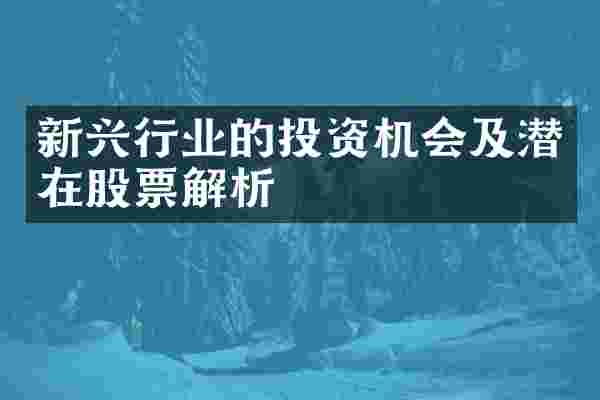 新兴行业的投资机会及潜在股票解析