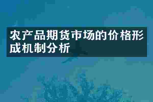 农产品期货市场的价格形成机制分析