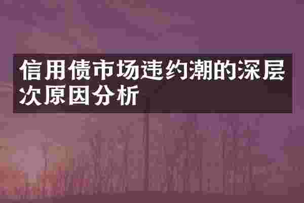 信用债市场违约潮的深层次原因分析