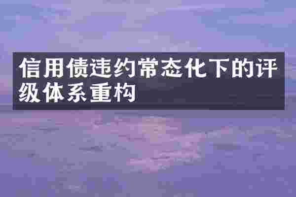信用债违约常态化下的评级体系重构