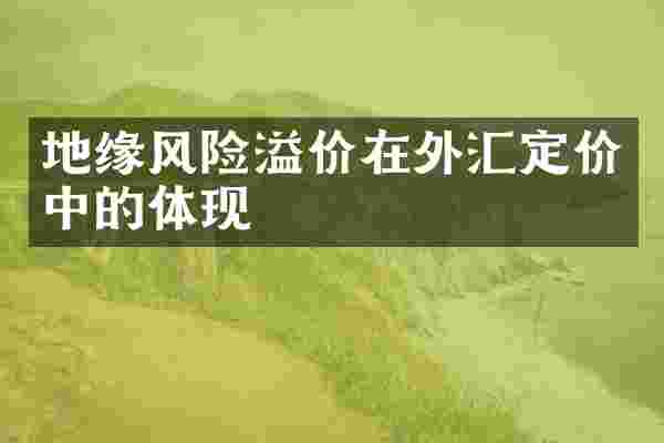 地缘风险溢价在外汇定价中的体现