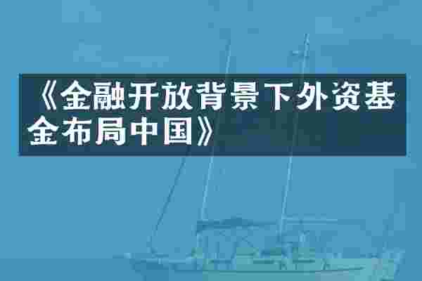 《金融开放背景下外资基金布局中国》