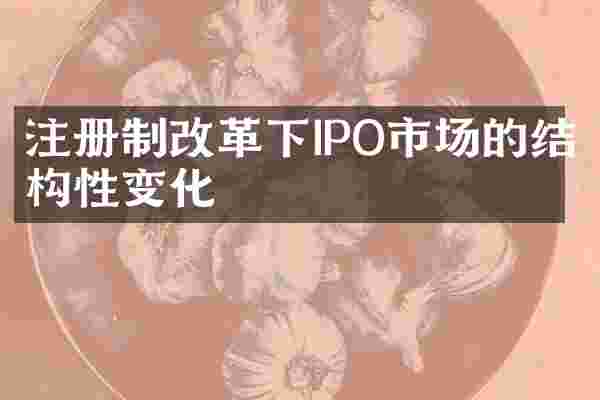 注册制改革下IPO市场的结构性变化