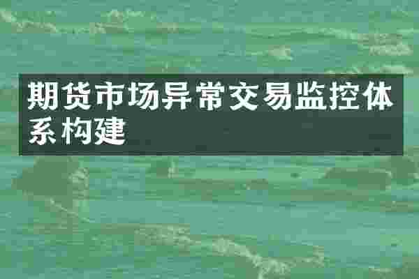 期货市场异常交易监控体系构建