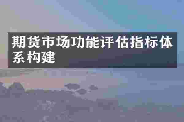 期货市场功能评估指标体系构建