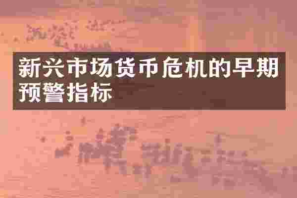 新兴市场货币危机的早期预警指标
