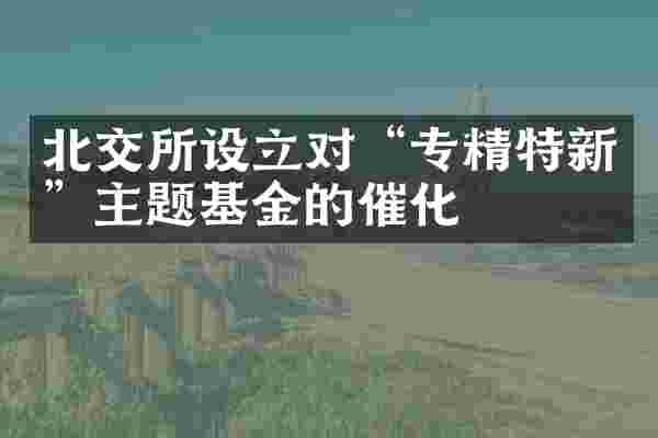 北交所设立对&ldquo;专精特新&rdquo;主题基金的催化